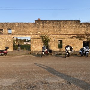 Old building with nice bikes in front