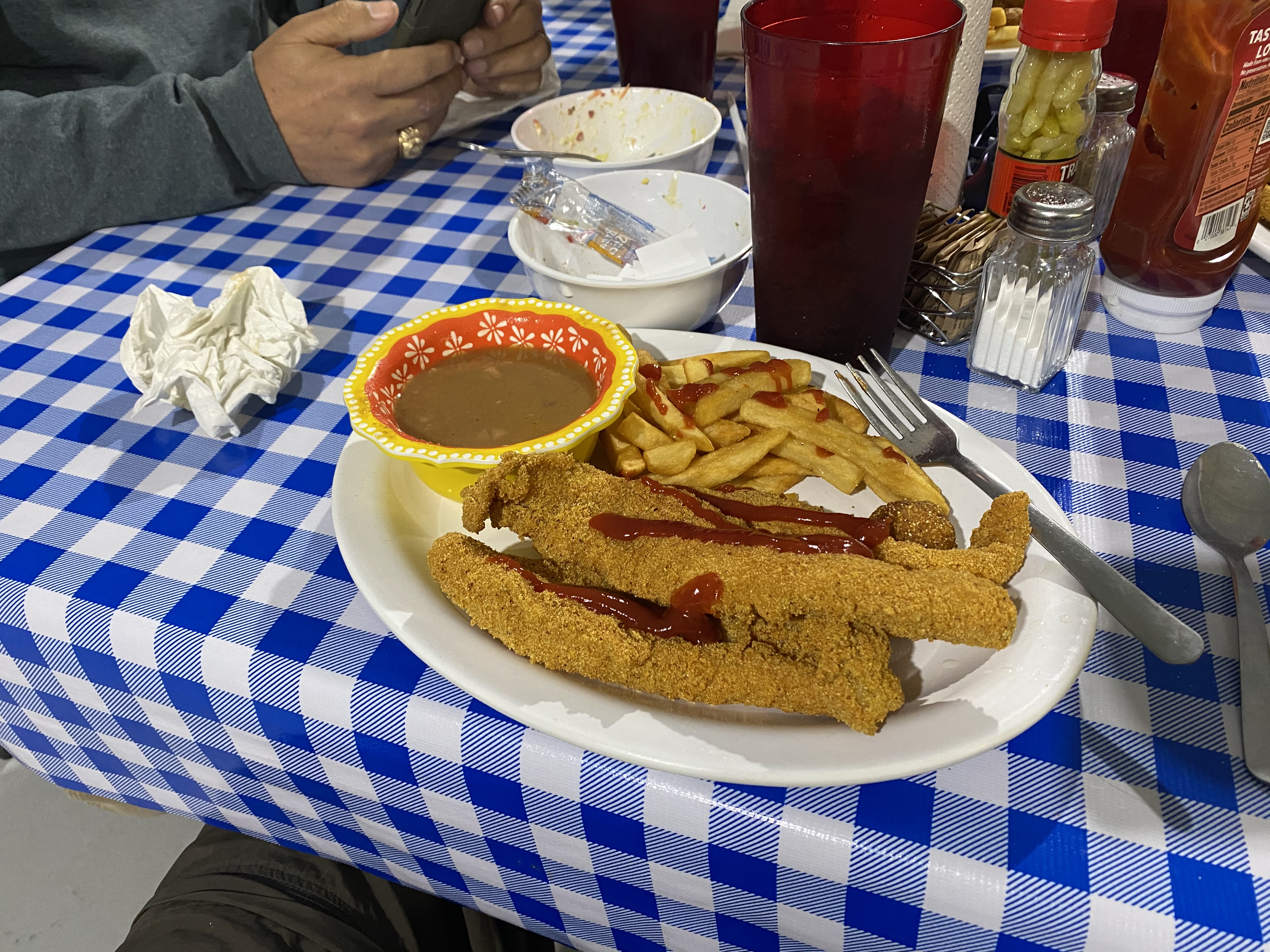 Could not eat all the catfish & fries
