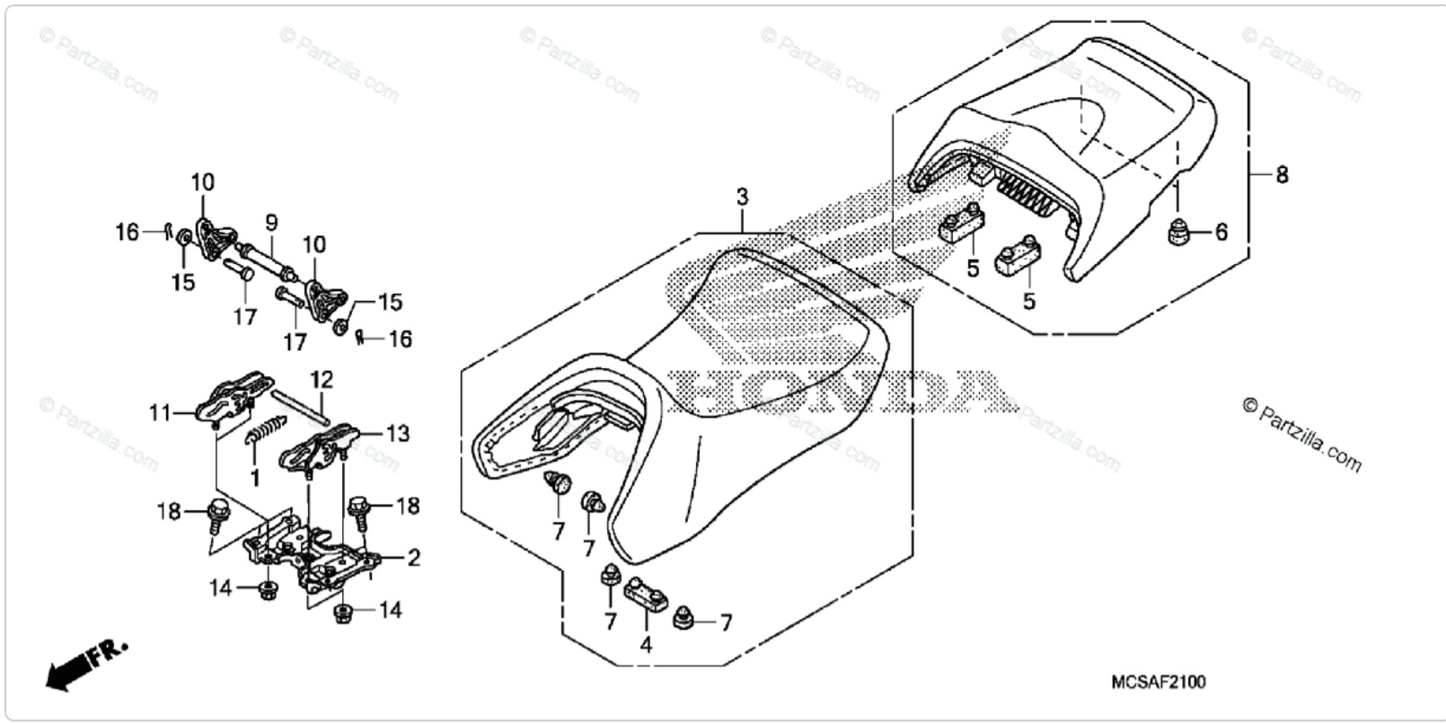 ST-1300 Seat Parts Diagram